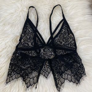 Lacy black crop top